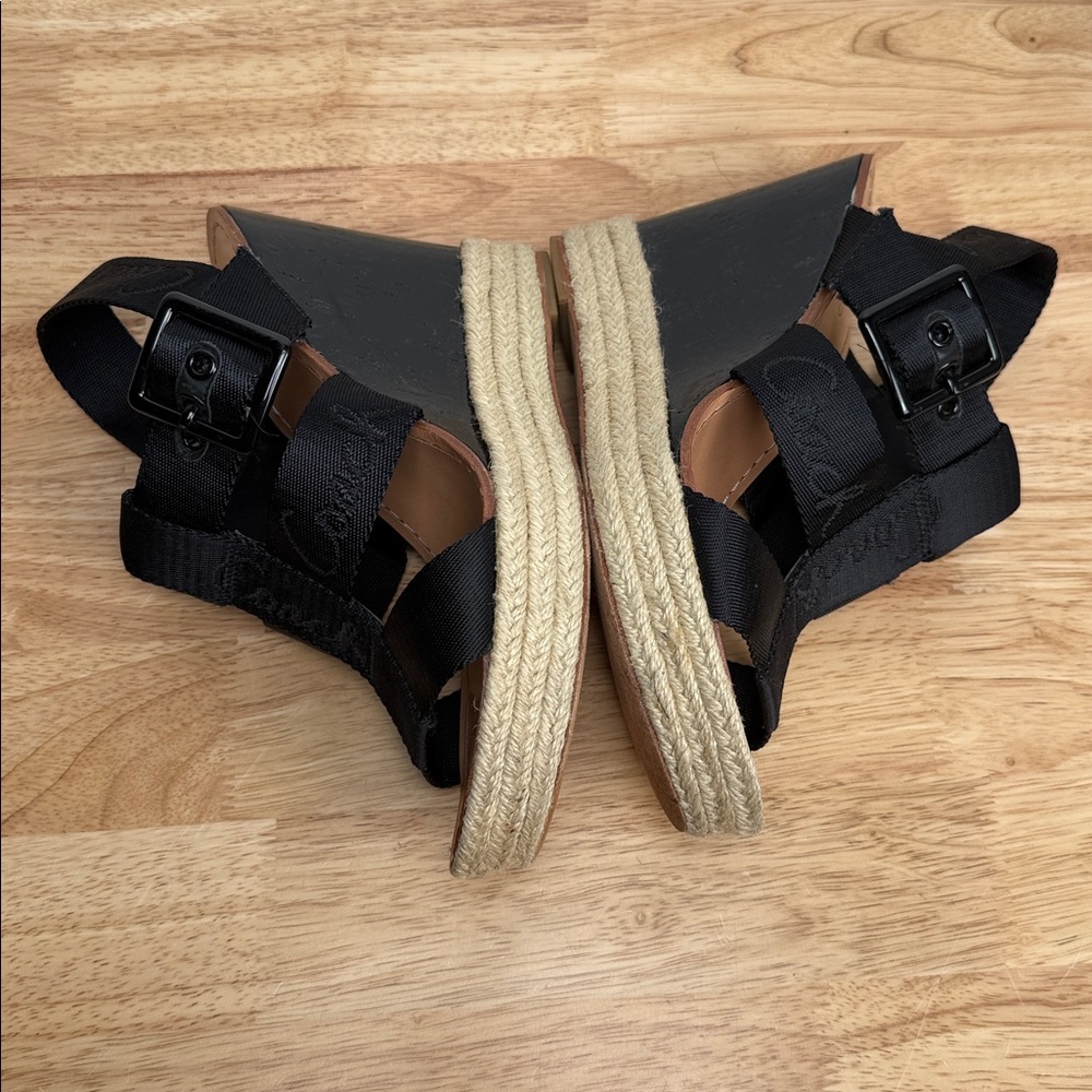 Coach Black Espadrille wedged Sandals - Picture 10 of 16